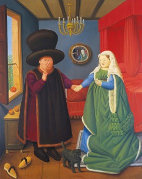 Después de Arnolfini Van Eyck 2 Fernando Botero Pinturas al óleo